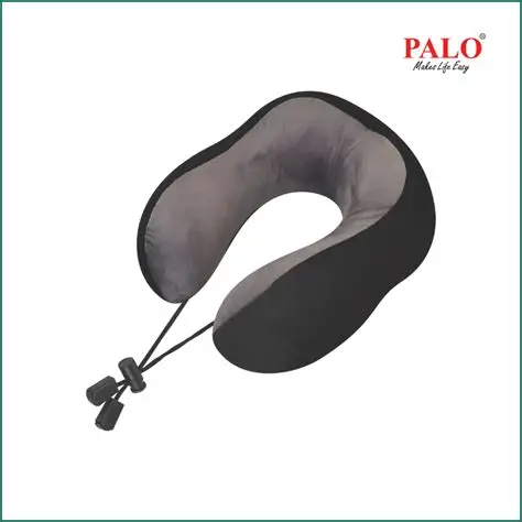 PALO Contour Memory Foam Travel Neck Pillow, Black (PALO042)