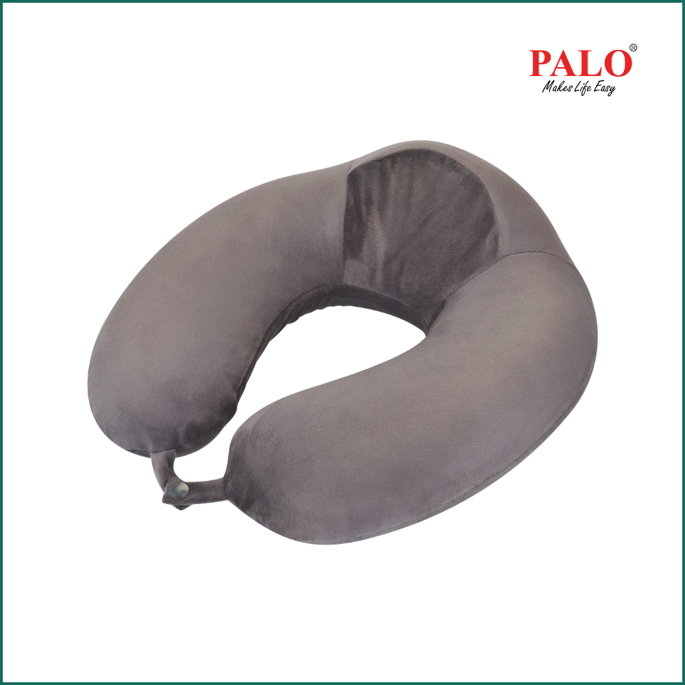 PALO Raised Memory Foam Travel Neck Pillow, Grey (PAL0045)