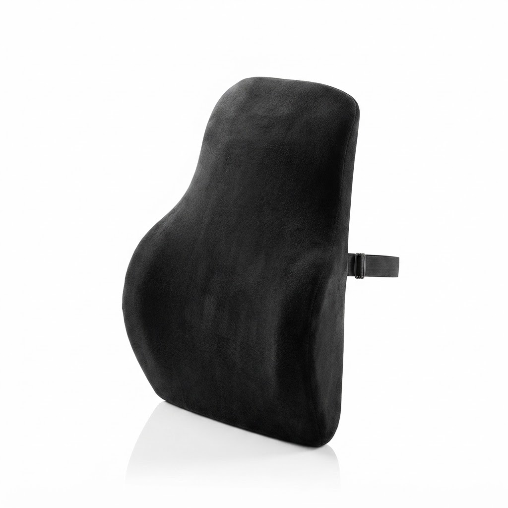 PALO Orthopedic Ergonomic Long Back Support with Memory Foam, Black (PAL0031)