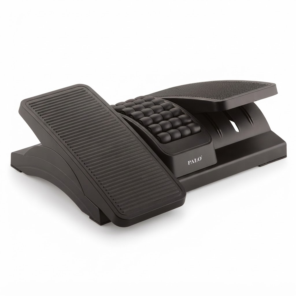 PALO Ergonomic Two Heights & Angle Adjustable Split Type Pedal Footrest with Roller Backrests (PAL0034)