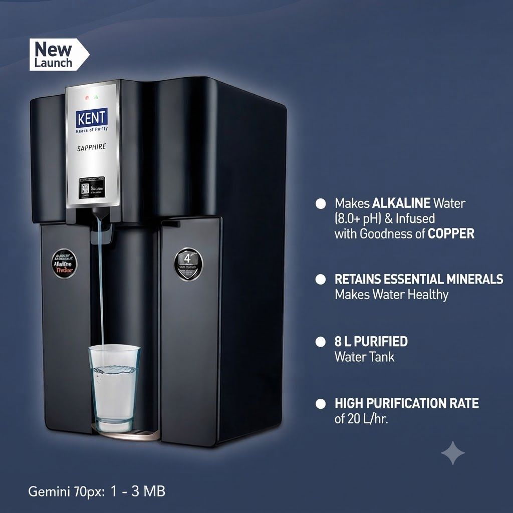 KENT SapphireRO Water Purifierwith Goodness Of Active Copper & Alkaline